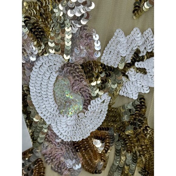 Mac Duggal 5476 Floral Embellished Sequin V-Neck Evening Gown Dress Size 0 NWT - Picture 9 of 9